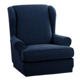 Max Polyester Elastic Knitted Rhombus Chair Slipcover Armchair Cover Dark Blue