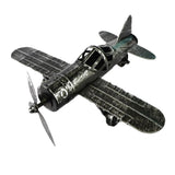 Maxbell Vintage Dual Wing Fighter Model Military Diecast Aeroplane Models Black