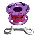 Maxbell Scuba Diving Finger Spool Reel, Nylon Line&Double Ended Bolt Snap Purple 20m