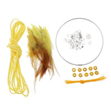 Max Dream Catcher DIY Material kits Iron loop ,suede cord ,feather,Beads Yellow