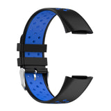 Maxbell Dual Colors Silicone Watchband Soft for Fitbit Charge5 Black Blue