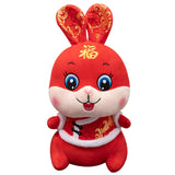 Maxbell Chinese New Year Rabbit Plush Toy Blessing Throw Pillow for Table Home Gift 20cm