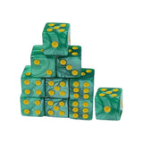 Maxbell 10x 0.6inch Game Dices Teaching Aids for Table Game Role Play Math Teaching Green Yellow