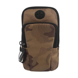 Maxbell Phone Holder Portable Pouch Running Armband Arm Bag for Hiking Travel Gym Brown
