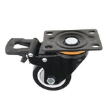 Max 3 inch Heavy Duty Top Plate Universal Swivel Caster Wheel with Brake Black