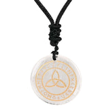 Maxbell Round Shape Triquetra Necklace with Rope Chain Rune Necklace for Women Girls White