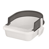 Maxbell Cat Litter Box Semi Closed Cat Toilet Durable Pet Litter Tray Anti Splashing S Black