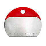 Maxbell Pastry Scraper with Scale Ruler Multi Function PP Handle Kitchen Baking Red