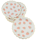 Max 8 Pieces Gilding Strawberry Paper Plates Disposable Party Cake Tray 7 Inch