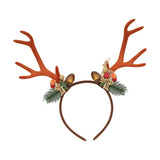 Maxbell Christmas Deer Antlers Headband Ornaments Floral for Halloween Cosplay Decor