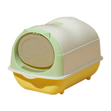Maxbell Hooded Cat Litter Box Enclosed and Covered Detachable with Front Door Flap Light  Green