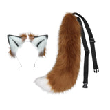 Maxbell Plush Wolf Ears and Tail Set Lolita Cosplay for Stage Shows Dress up Props Brown And White