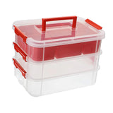 Maxbell Stack Carry Storage Box Stackable Storage Bin Nail Polish Scrapbooking Beads red