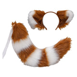 Maxbell Long Fox Ears Tail Cosplay Costume Furry Children Fancy Part Dress up white and brown