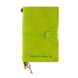 Max Portable Leather Notebook Blank Page, Travel Journal Diary Notes Green