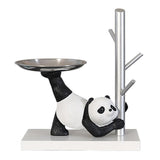 Maxbell Storage Box Sculpture Display Stand with Hooks Panda Statue Resin Figurines 25.5x14x27.5cm Lying