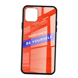Max Luxury Glass NEVER GIVE UP BE YOURSELF Phone Case for iPhone 11 NEW! 5.8inch