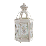 Maxbell Candle Holder Lantern Wind Lamp Candlestick Hanging for Garden Wedding Yard White