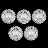 Maxbell 5 Pieces Multicolor Flatback Rhinestone Button Garment Embellishments Sliver