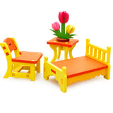 Max Maxb 3D DIY Dolls House Assembly Furniture Toys-Bedroom Kit