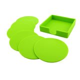 Maxbell 9.8cm Round Silicone Coaster Cup Holder Glass Cushion Tableware Green