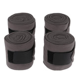 Maxbell 4pcs Soft Fleece Equestrian Leg Wraps Bandage for Horse Riding Racing Gray