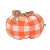 Maxbell Plaid Fabric Pumpkin Thanksgiving Autumn Harvest for Home Fireplace Holiday 15cmx10cm