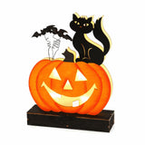 Maxbell Wooden Halloween Pumpkin Decor Ornaments for Halloween Indoor Backyard