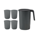 Maxbell 2.5L Water Jug Pitcher and 4 Cups Water Carafe for Camping Picnic Party black