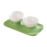Maxbell Raised Cat Food Bowl Water Drinking Bowl Pet Feeder Waterer Pet Feeding Bowl Green 2 Bowls