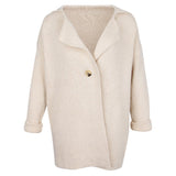 Maxbell Women's Solid Soft Open Front Knit Long Cardigan Outwear Sweater Coat Beige
