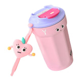 Maxbell 450ml Insulated Coffee Mug with Lid Vacuum Cup for Office Backpacking Hiking Pink