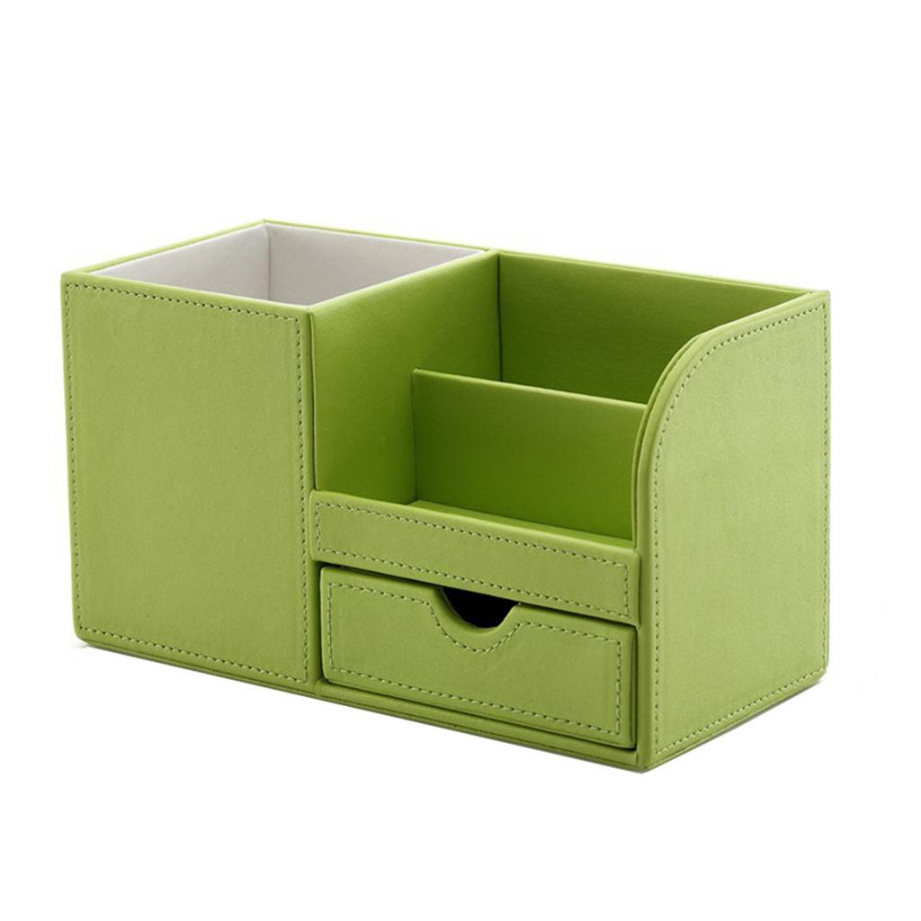 Maxbell Multifunctional leather pen holder fashion desktop storage box Green