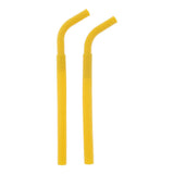 Maxbell 2pcs Silicone Flexible Reusable Straight Bendy Drinking Straws Dark Yellow