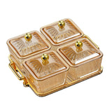 Maxbell Luxury Snacks Fruit Plate with Double Handle for Holiday Seasoning Snacks Aureate 4 Bowls