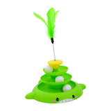 Maxbell Cat Toy Roller with Teaser Interactive Amusement for Kitten Funny Puzzle Toy Green