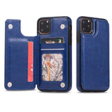 Max PU Leather Anti-fall Phone Back Cover Case For iPhone 11 6.5 inch Blue