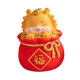 Maxbell Cartoon Chinese Dragon Statue Money Pot Tabletop Sculpture for Desktop Decor Style A