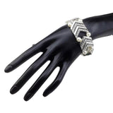 Maxbell Elegant Wedding Bridal Stretch Clear Rhinestone Bracelet Bangle  Silvery