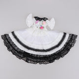 Maxbell Lovely White Lolita Dress for 1/6 BJD Dollfie LUTS DOD Doll Formal Clothes Accessories