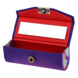 Maxbell Purple Lip Gloss Holder Lipstick Storage Case with Mirror for Purse Button