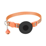 Maxbell Cat Collar with Waterproof Tracker Holder Reflective Breakaway Kitten Collar Orange