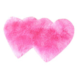 Max Heart Shaped Area Rug, Artificial Wool Shaggy Floor Mat Carpet Rose Red