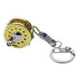 Maxbell Fly Fishing Reel Model Mini Reel Keychain Key Ring Novelty Gift Golden