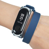 Max Xiaomi Mi Band 3 Buckle Metal Shell Long Belt for 2 Circle Wrist Strap Blue