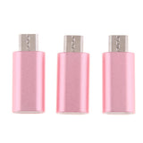 Maxbell 3Piece Micro USB Converter Adapter Charge Data Sync for iPhone Rose Gold