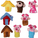 Maxbell 8pcs/set the three Little Pigs Finger Puppets Nursery Rhyme/Fairy Tale