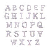 Maxbell 26Pcs Rhinestone Letter Patches Alphabet Patch Alphabet Applique for Bag Gradient Light Color