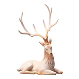 Maxbell Creative Reindeer Ornament Figurine Craft Elk Sculpture Bedroom Desk Pink Lying