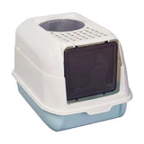Maxbell Hooded Cat Litter Box with Lid Kitty Litter Pan Sturdy Detachable for Indoor Blue
